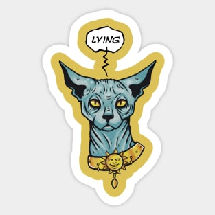 Lying cat Sticker